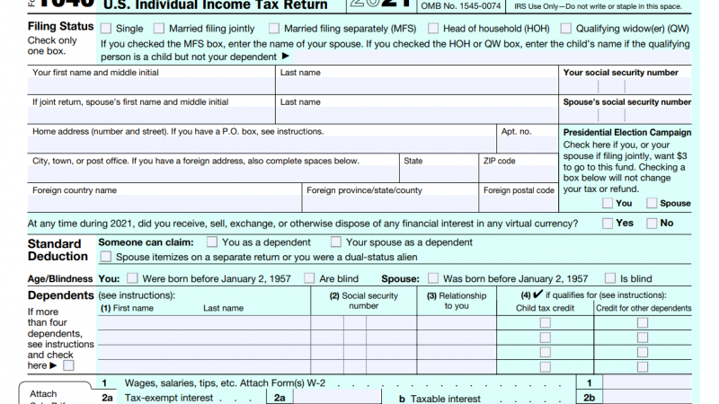 Where do I mail my Personal Tax Form 1040?