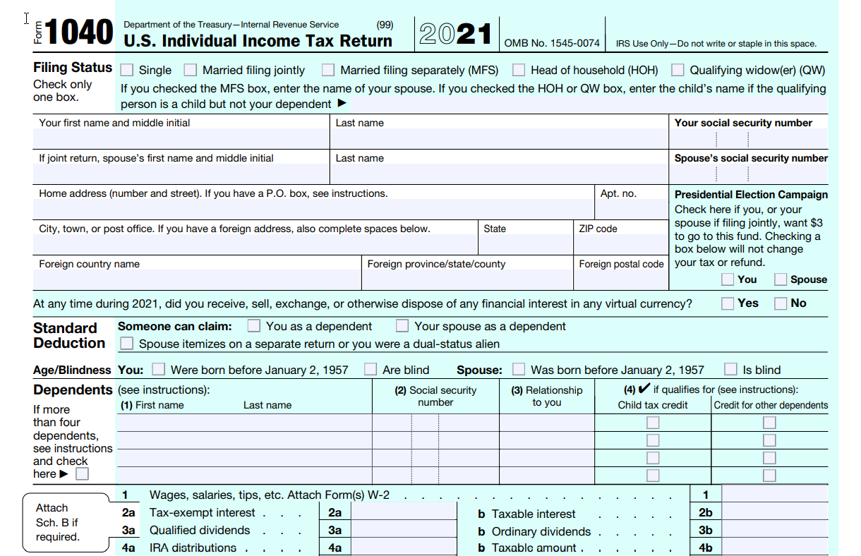 Where do I mail my Personal Tax Form 1040?