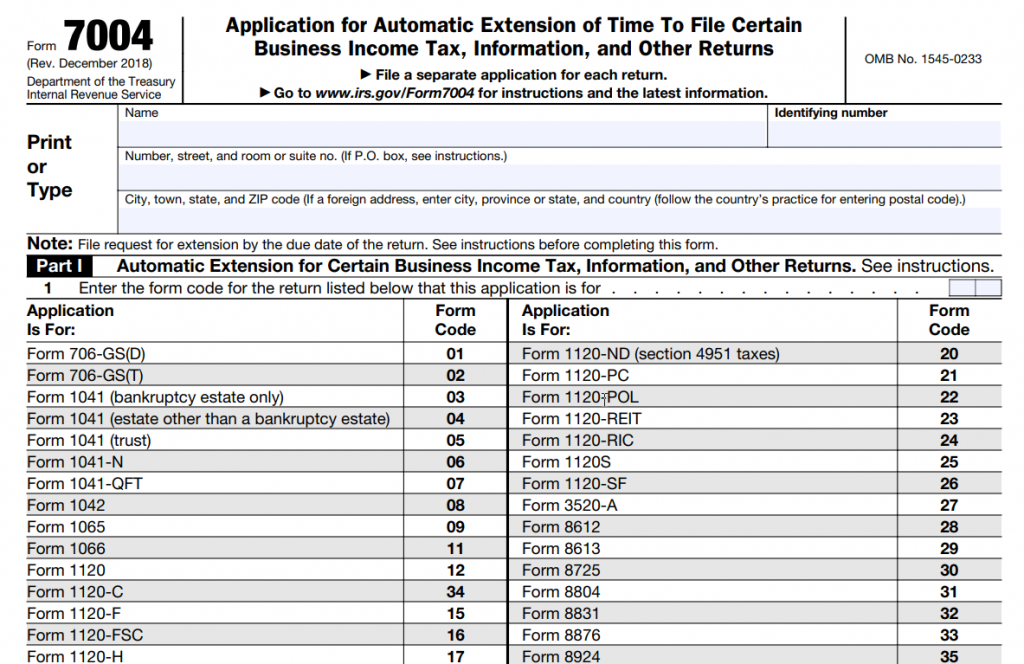Form 7004 instructions what businesses should know